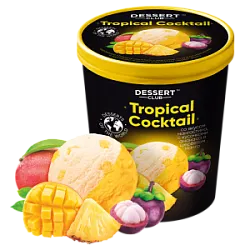 Мороженое Ведро Dessert Club Tropical Cocktail слив.мангостин-ананас и щербет манго 420г Айс бзмж