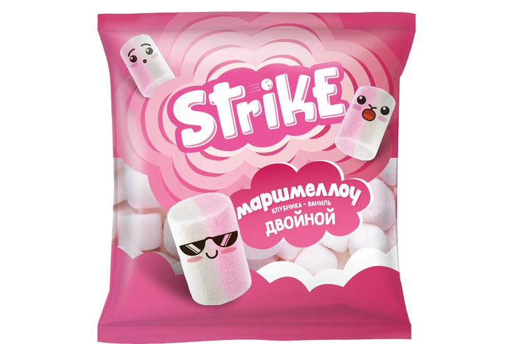 Маршмеллоу Strike Duo со вкусом клубники и ванили 90г
