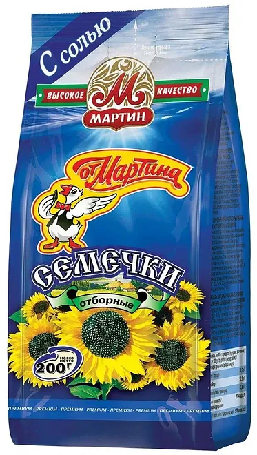Семечки От Мартина черные с морской солью 200гр