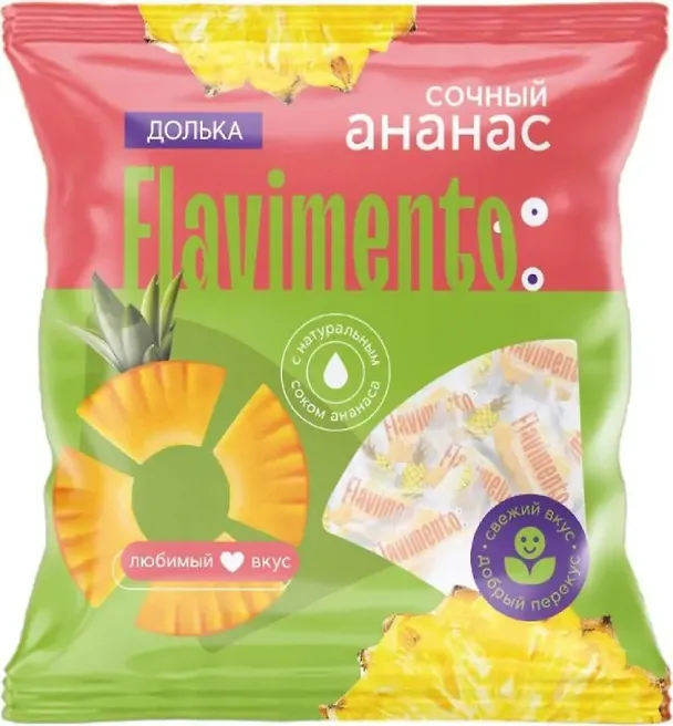 Конфета жевательная Flavimento Ананас с соком 100г