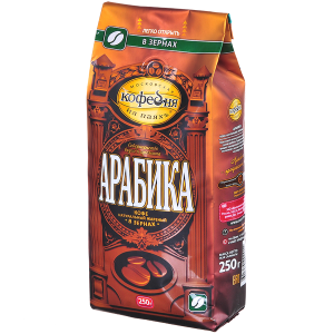 Кофе зерно АРАБИКА натур.жар.250г МКП