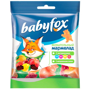 Мармелад жевательный Babyfox бегемоты 70г