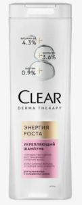 Шампунь укрепляющий  CLEAR Derma Therapy Энергия роста 200мл