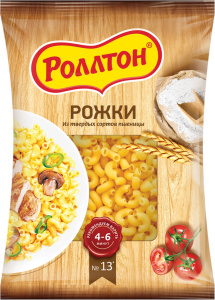 Макаронные изделия Рожки гр.А в/с 400г Роллтон