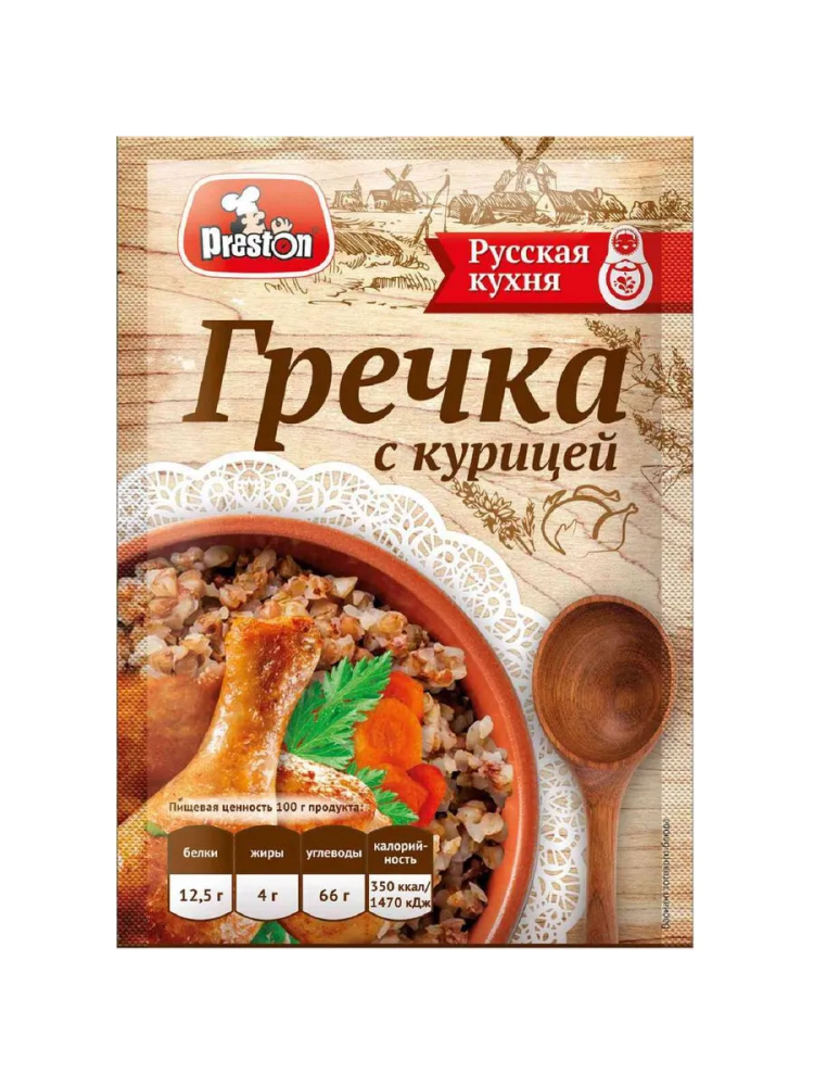 Гречка с курицей нтв 40г Preston