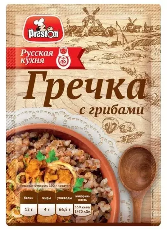Гречка с грибами нтв 40г Preston