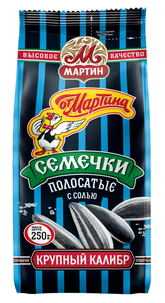 Семечки От Мартина Премиум Полосатые с солью 250г