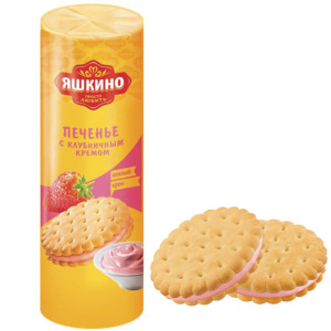 Печенье Яшкино С клубничным кремом 190г