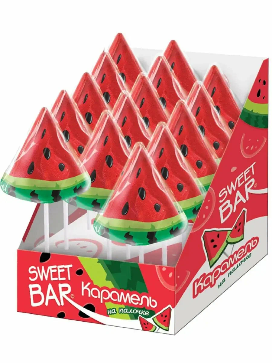Карамель на палочке SWEET BAR Арбузик 40г