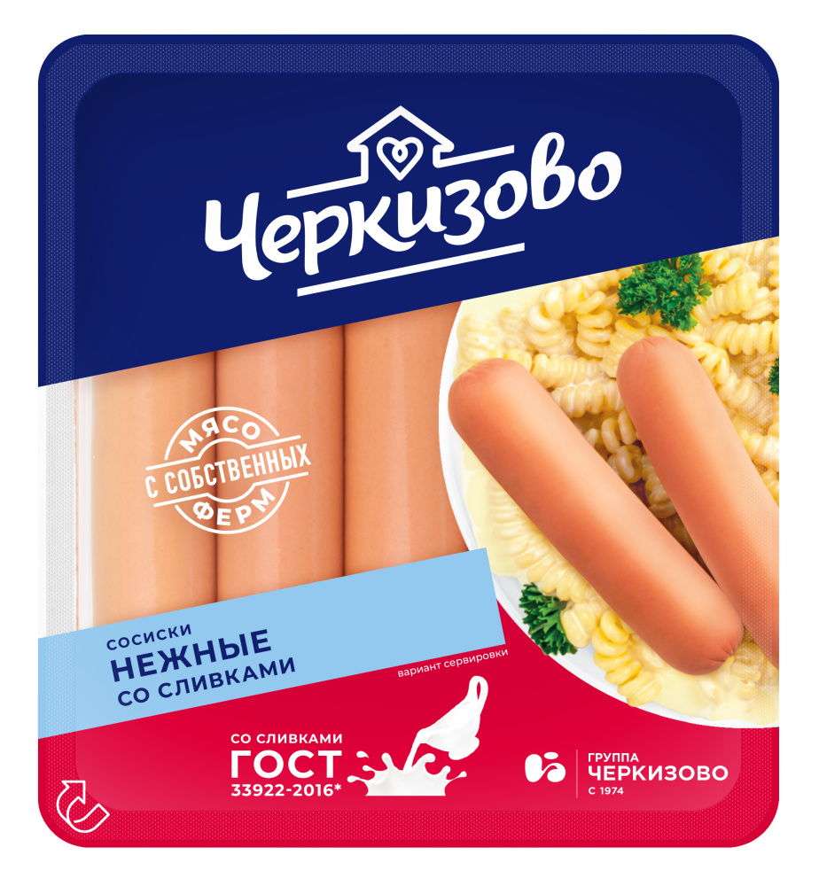 Сосиски Нежные со сливками 400 гр Черкизово