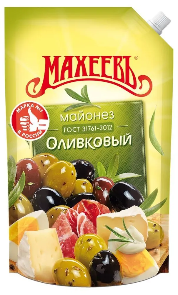 Майонез Махеев оливковый 50,5% 380мл с доз.