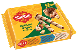 Трубочки вафельные Яшкино Ореховые 190г