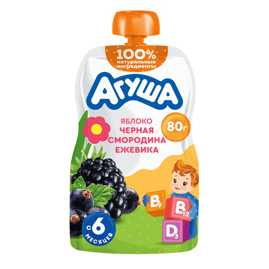 Агуша пюреФр 80г ЯблЧерСморЕже