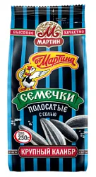 Семечки От Мартина Премиум Полосатые с солью 250г