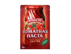 Томатная паста 90г категории Экстра Кухмастер