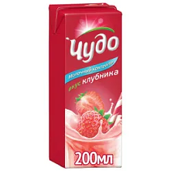 Чудо Коктейль мол. 2% 200г клубника пюр/пак БЗМЖ