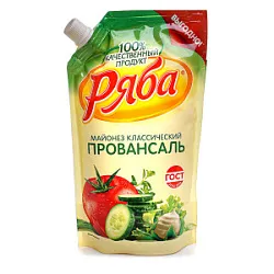 Майонез Ряба Провансаль 67% 630мл  д/пак с доз.