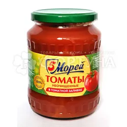 Консервы овощные Томаты неочищенные в томатной заливке 680г ст/б 5 Морей