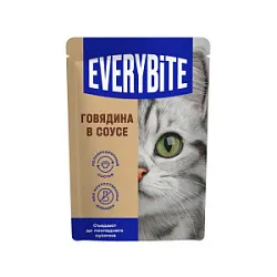 Корм для кошек с говядиной в соусе 75г Everybite