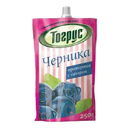 Ягода протертая с сахаром Малина Тогрус Гурмэ 250г