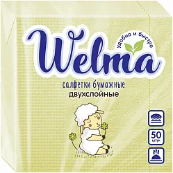 Салфетки бумажные 2 сл пастельных тонов Welma