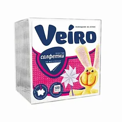 Салфетки бумажные Veiro односл.в ассортименте 100л
