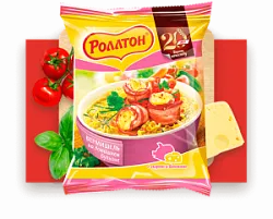 Вермишель быстрого приготовления Роллтон на домашнем бульоне с сыром и беконом 60г