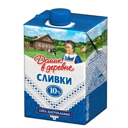 Сливки стер.10%  Домик в деревне 200г БЗМЖ