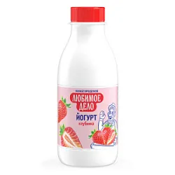 Йогурт питьевой клубника 1,5% 420г ПЭТ Любимое дело