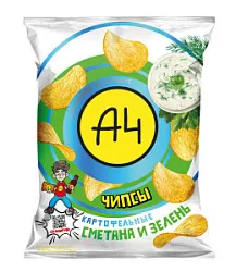 Чипсы со вкусом сметаны и зелени 50г Влад А4
