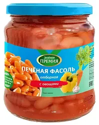 Консервы овощные Фасоль печеная в с овощами ТМ Зеленая премия 480г