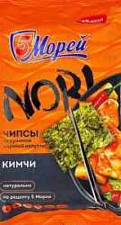 Чипсы Нори из морской капусты со вкусом кимчи 4,5г 5 Морей