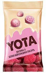 Драже Хрустящий шарик в белой шоколадной глазури  малиной 40г Yota