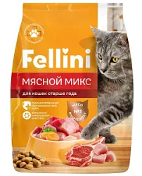 Корм для  взрослых кошек FELLINI Мясной микс 350г