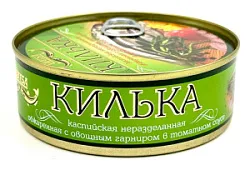 Консервы рыбные Килька каспийская с овощным гарниром в томатном соусе 240г Laatsa