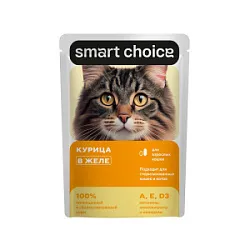 Корм для стерелизованных кошек с курицей в желе 75г Smart choice