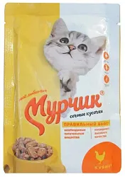 Корм для кошек Мурчик с курицей в соусе 75г