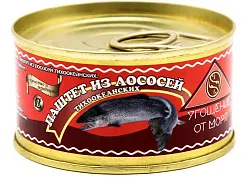 Консервы рыбные Паштет из лососей тихоокеанских 125г Угощение от моря