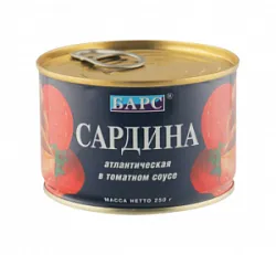 Консервы рыбные Сардина атлантическая в т/с 250г Барс