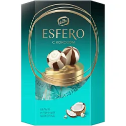 Набор конфет Esfero из темного и белого шоколада с кокосом 186гр Конти