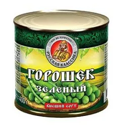 Консервы овощные Зеленый горошек в/с ГОСТ 400г Русская классика