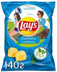 Чипсы Лейз сметана зелень 140г