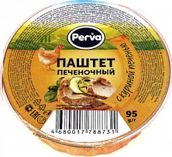 Консервы мясные Паштет с куриной печенью 95гр Perva