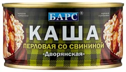 Консервы мясные Каша перловая со свининой Дворянская 325г Барс