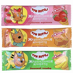 Конфета жевательная Три кота  с омега-3 11г