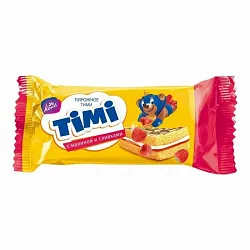 Пирожное Тими с малиной и сливками 33г
