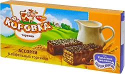 Торт вафельный Коровка топленое молоко Ассорти 180г КО
