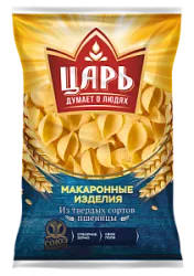 Макаронные изделия Ракушки Царь гр А 400г Союзпищепром