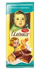 Шоколад Аленка с карамельной и молочной начинками и печеньем 87г Кр.Окт
