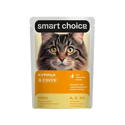 Корм для стерелизованных кошек с курицей в соусе 75г Smart choice